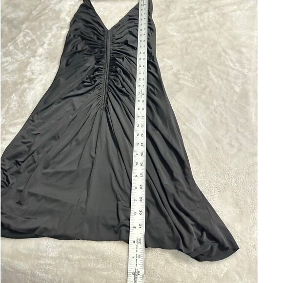 Jill Jill Stuart Mini Dress Womens 8 Black Halter Ruched A-Line Open Back Jersey - Picture 8 of 8
